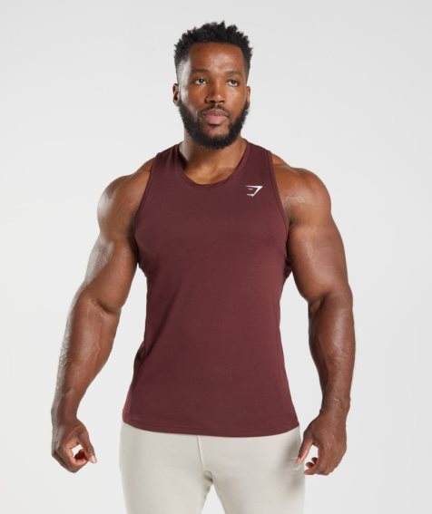 Men's Gymshark React Tanks Burgundy | NZ 4YBFIT